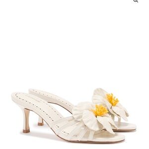 LARROUDÉ Magnolia Mule In Ivory Leather